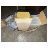 Box of vintage Tupperware