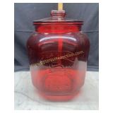 Red peanut advertising jar