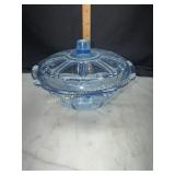 Blue oyster pearl candy dish with lid