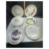 Vintage plates- blue ridge, calendar plates and