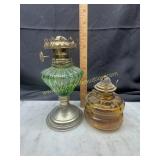 2 small oil lamps