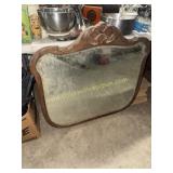 Vintage carved oak mirror