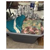 Tote crochet shawls, metal art, shoes, sheets