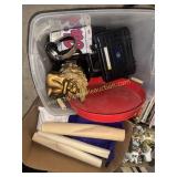 Tote and box with metal tray, wall border, decor,