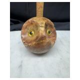 Hand carved alabaster owl paperweight