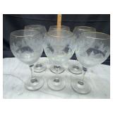 Vintage libbeys winter wonderland wine glasses