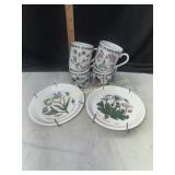 Botanic gardens trinket dishes and demitasse cups