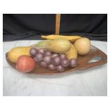 Wooden fruit and tray