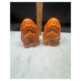 Orange droopy hounds salt and pepper shakers
