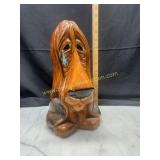 Sad eyed Bassett hound ceramic coin bank