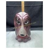 Vintage chalk ware Bassett hound coin bank