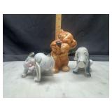 3 vintage Porcelain and ceramic hounds