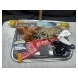 Vintage advertising, shaker, old stamp, bottle,