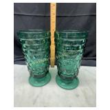 Pair of teal Whitehall tea glasses