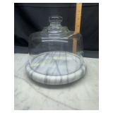 Cheese dish with marble base