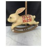 Folk art style rocking rabbit figure