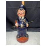 Vintage hard plastic policeman coin bank made in