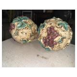 Decorative ceramic grapevine orbs