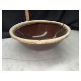 Brown drip pottery bowl
