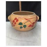 Hand painted stoneware pot