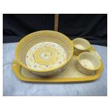 Temptations old world yellow serving bowls and
