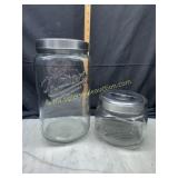 2 mason jar style canisters