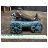 Cast iron mechanical Jonah and the whale pull toy