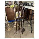 Iron fireplace tool set
