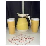 MCM WestBend Thermoserv pitcher and 4 tumblers