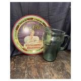Coca-Cola tray and pitcher