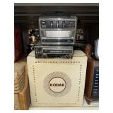 2 car 8 track players and Kodak carousel