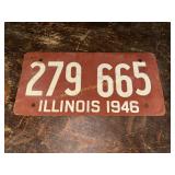 1946 cardboard Illinois car license plate