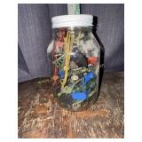 Jar of vintage toy soldiers