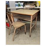 Small childï¿½s school desk and chair