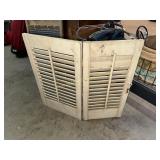Small louvered window shutters