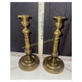 Heavy solid brass candle holders