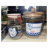 2 glass pillsbury canisters