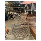 Vintage collapsing wire fish basket