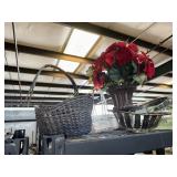 Baskets and flower arrangement