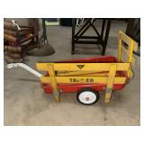 AMF Red pull behind pedal car trailer wagon with