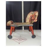 Vintage Gong Bell Mfg ride on horse with wheels