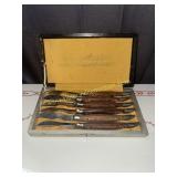 Vintage steak knife set with Pakka handles