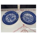 Blue and white Columbus commemorative plates