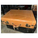 Vintage tan hard shell suitcase