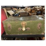 Small green metal trunk