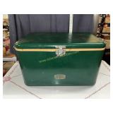 Vintage dark green metal thermos cooler ice chest