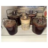 Small stoneware crocks