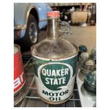 Quaker state motor oil can with gallon jug