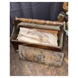 Sewing box and contents lid needs repair