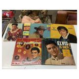 5 Elvis Presley vinyl records- blue Hawaii, is